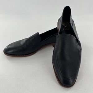 Vince Camuto Leather Womens Flat‎ Shoe VC-Cretinian 8.5 Black Souffle Lux 39.5